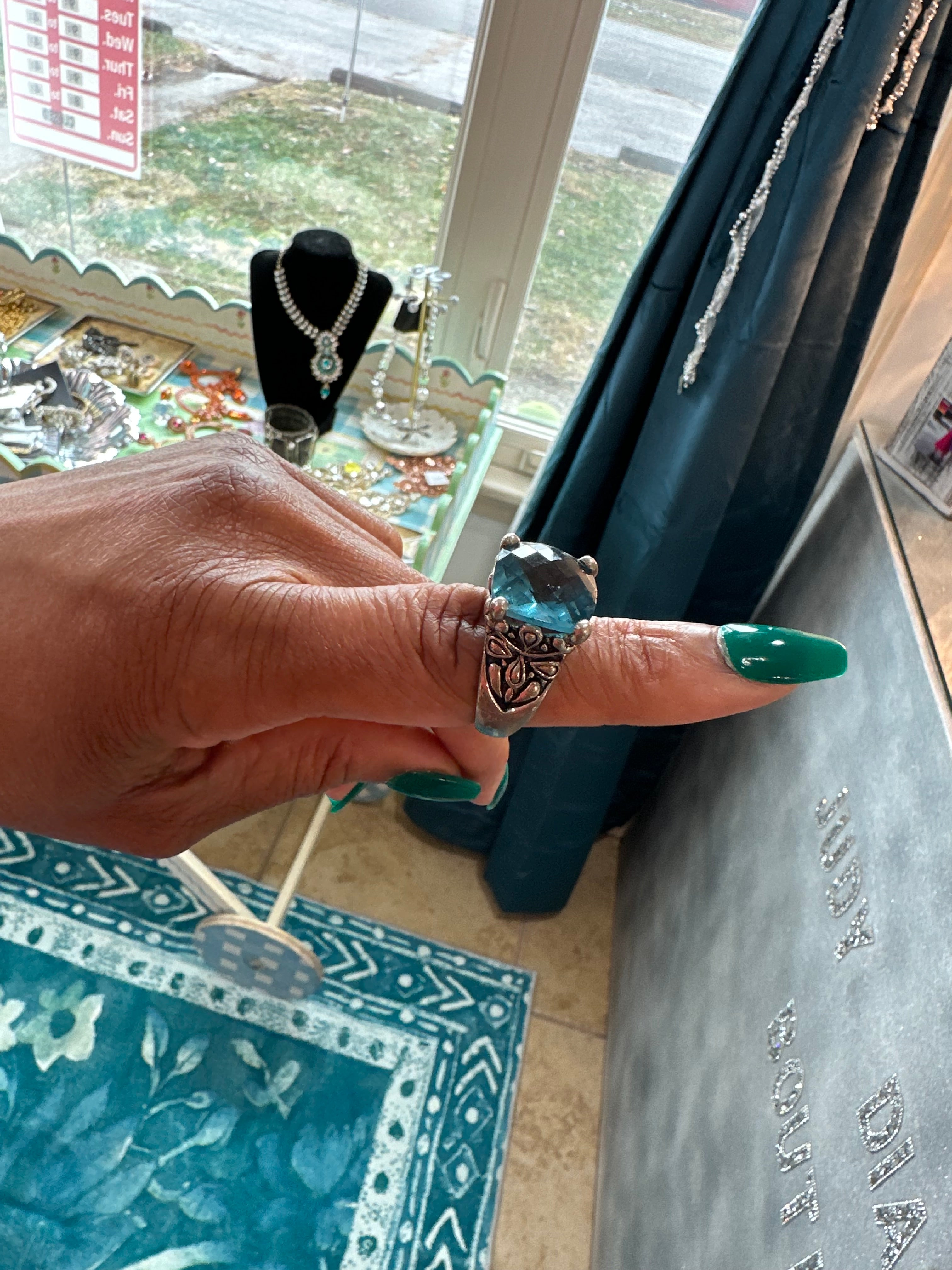 Blue Topaz Costume Ring