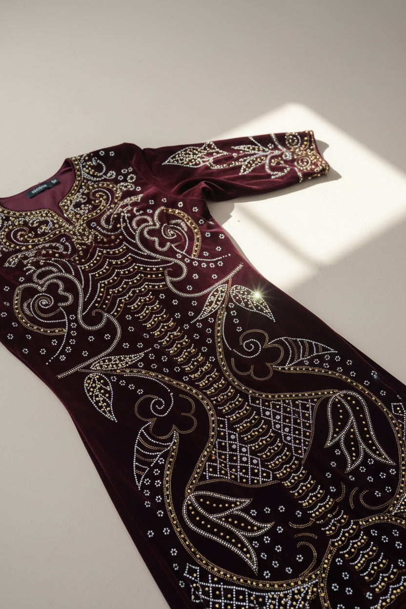 Elegant Burgundy Evening Gown size 16/18