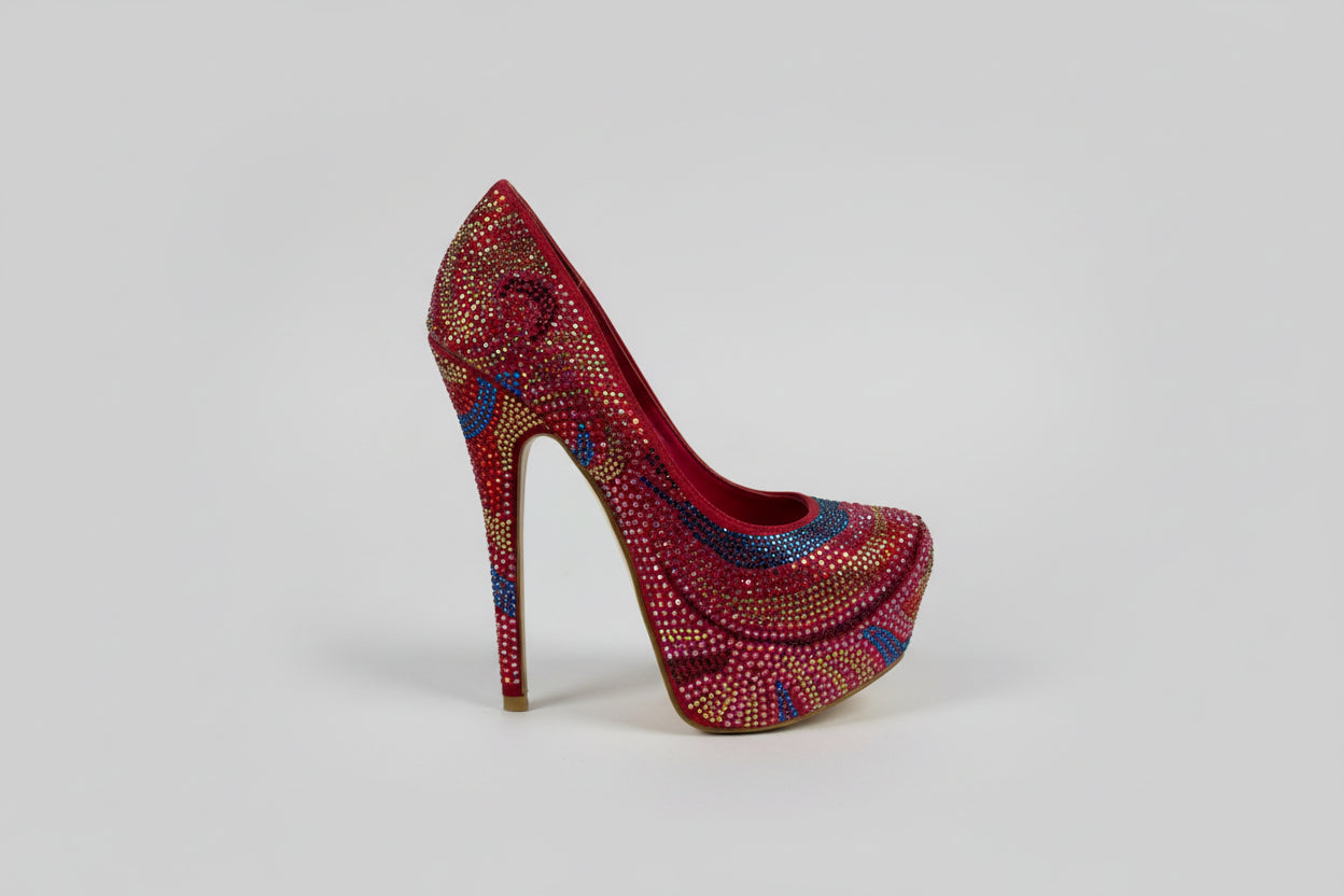 Fun Glittered Diamond Decorated Shoes - Used
