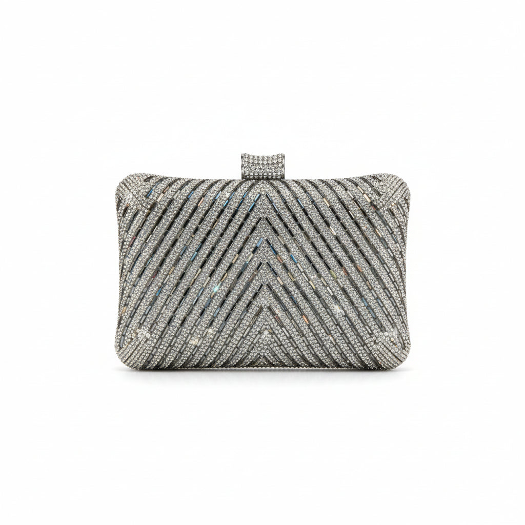 Silver Diamond Laced Clutch- sold