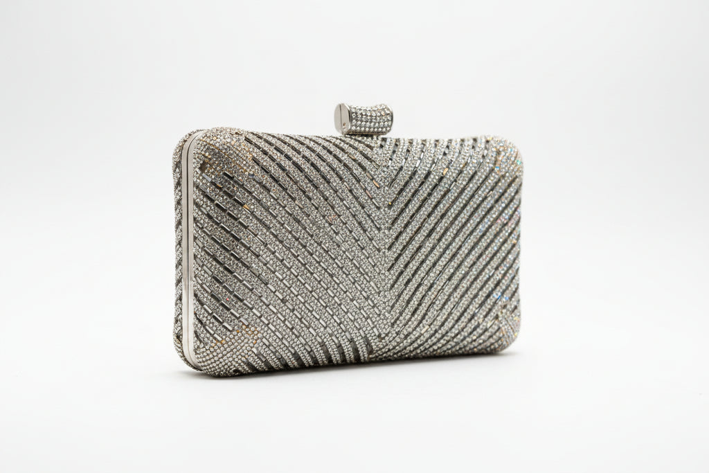 Silver Diamond Laced Clutch- sold