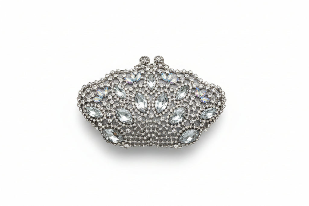 Silver Clutch with Diamonds