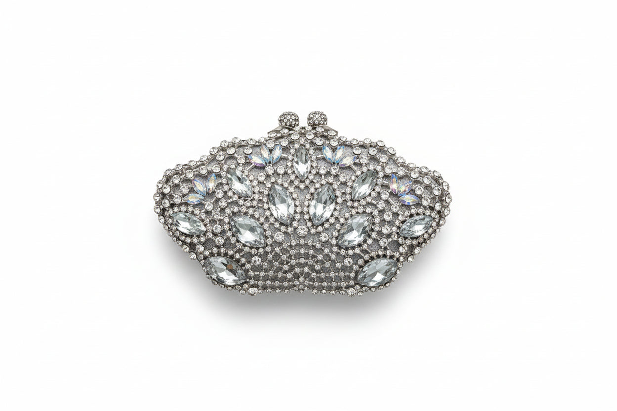 Silver Clutch with Diamonds