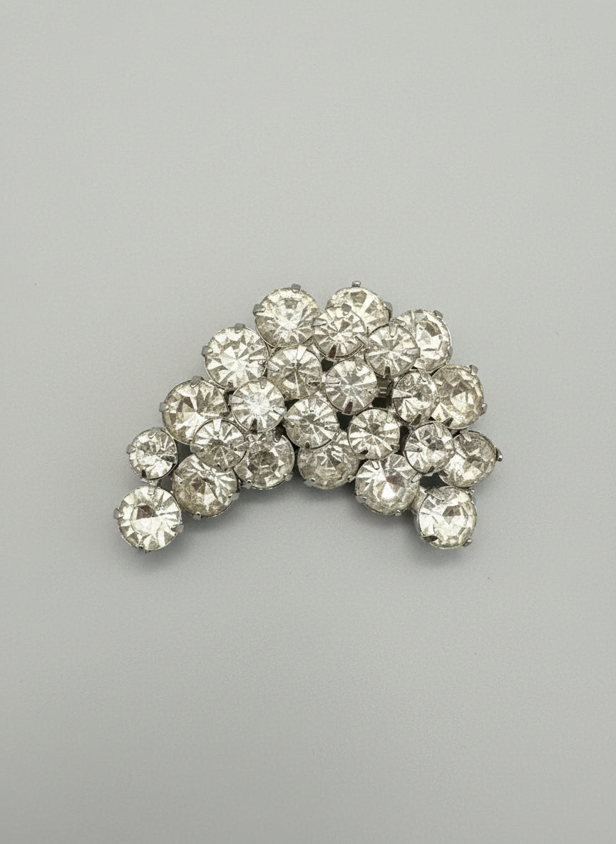 Vintage Silver Diamond Brooch Pin