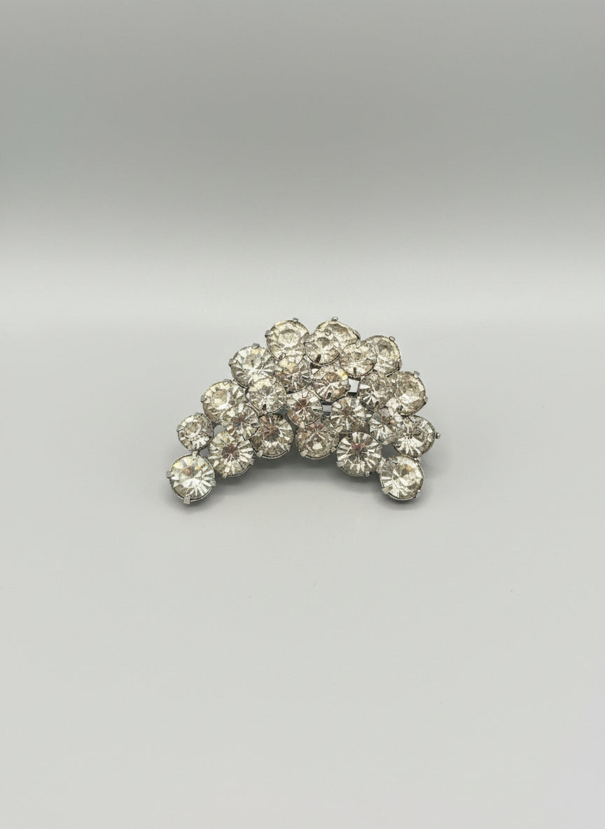 Vintage Silver Diamond Brooch Pin