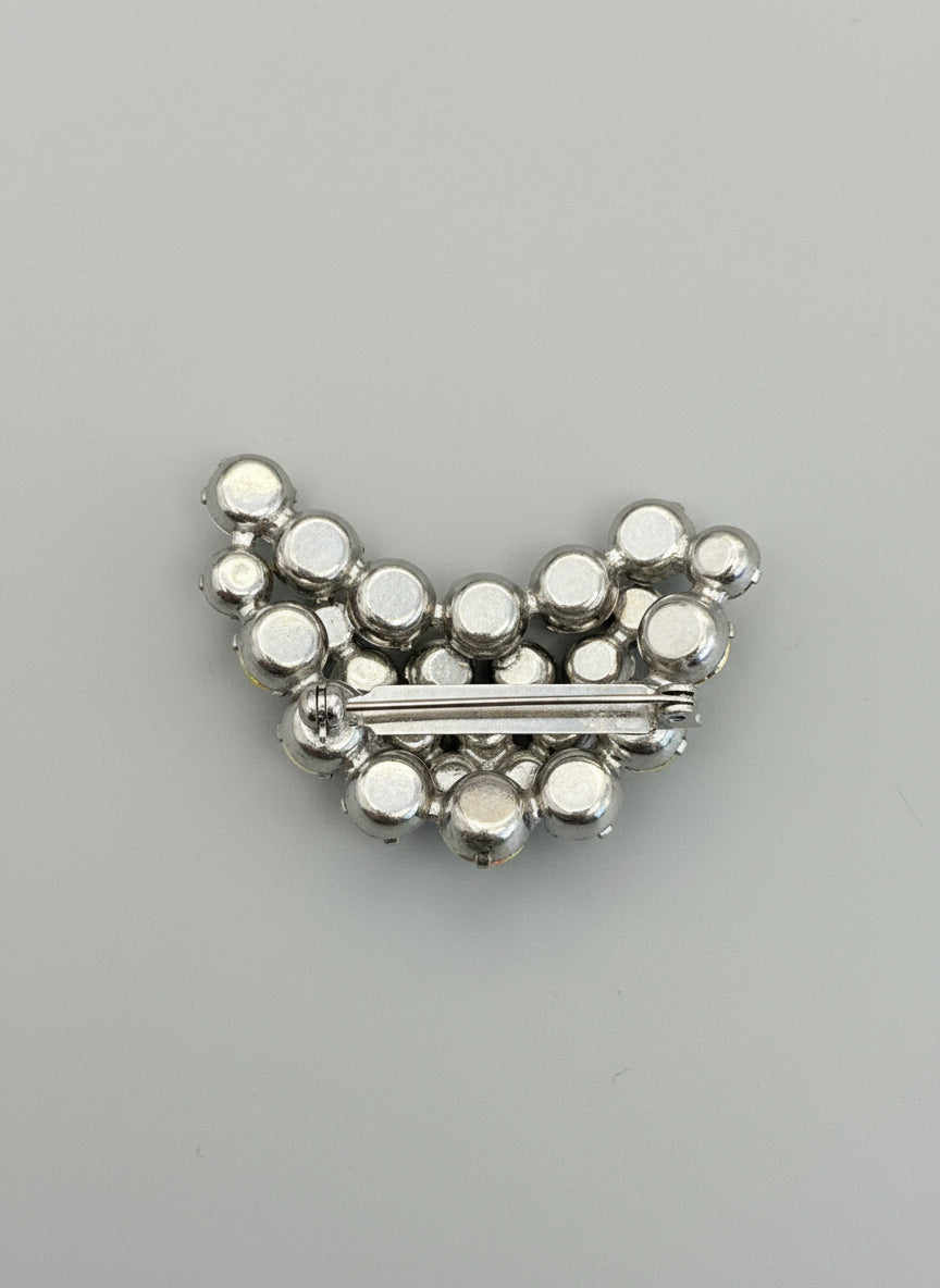 Vintage Silver Diamond Brooch Pin