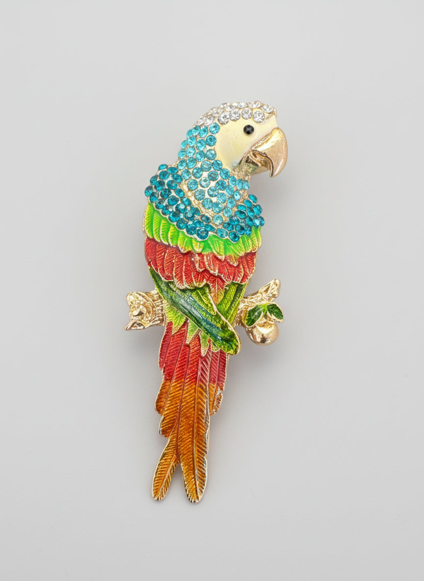 Colorful Parrot Brooch - Convertible Necklace