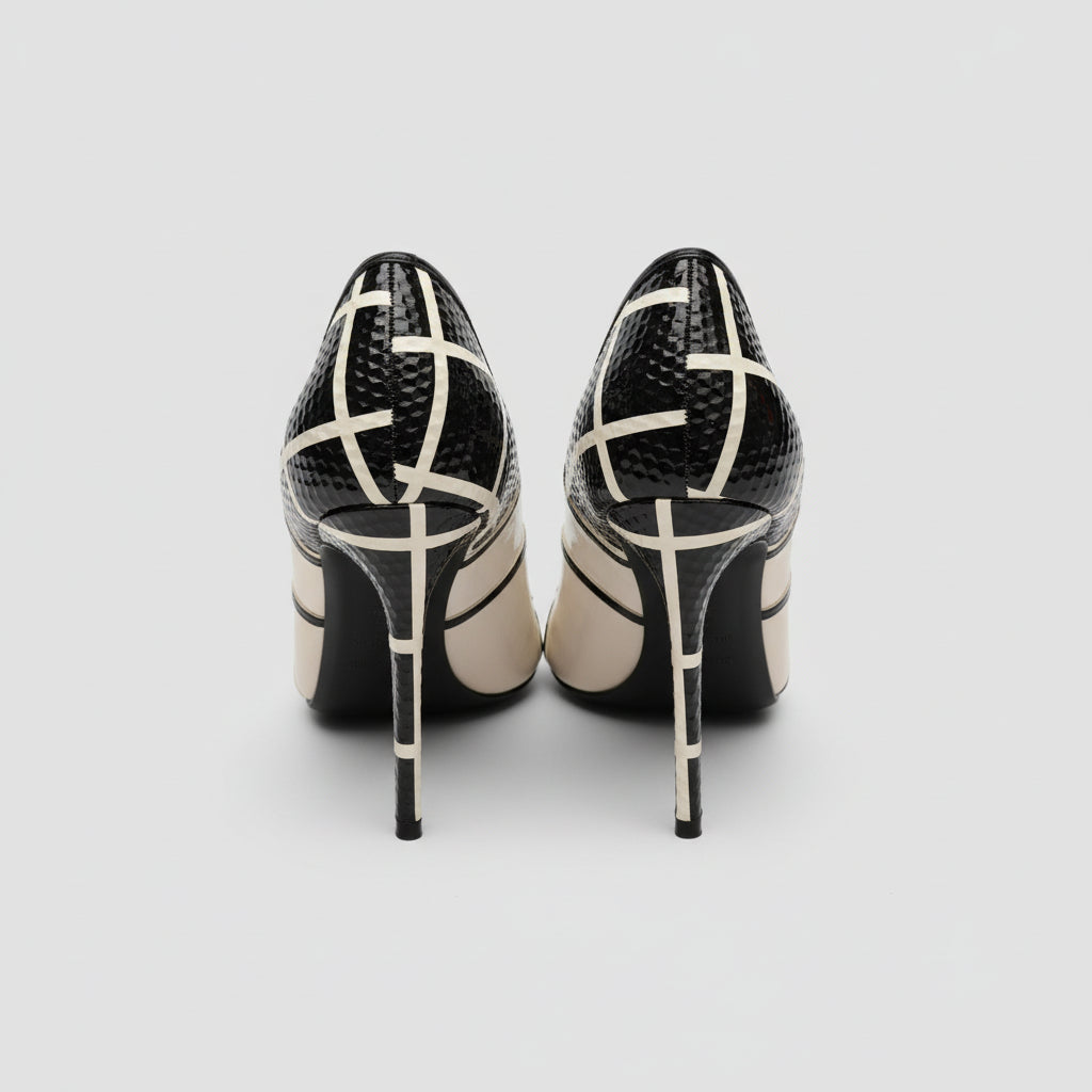 Square print contrast - Black & White size 9