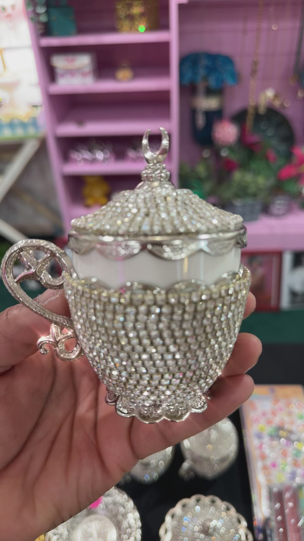 Delightful Silver Tea Set with Diamonds